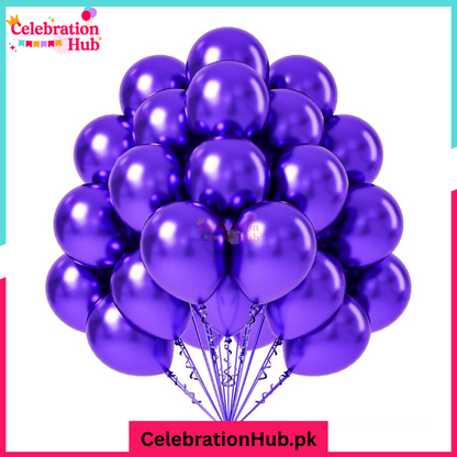 Chrome Metallic Balloons 10" – Assorted Shiny Latex Balloons for Birthday, Wedding & Party Decoration - Pack of 10 and 25